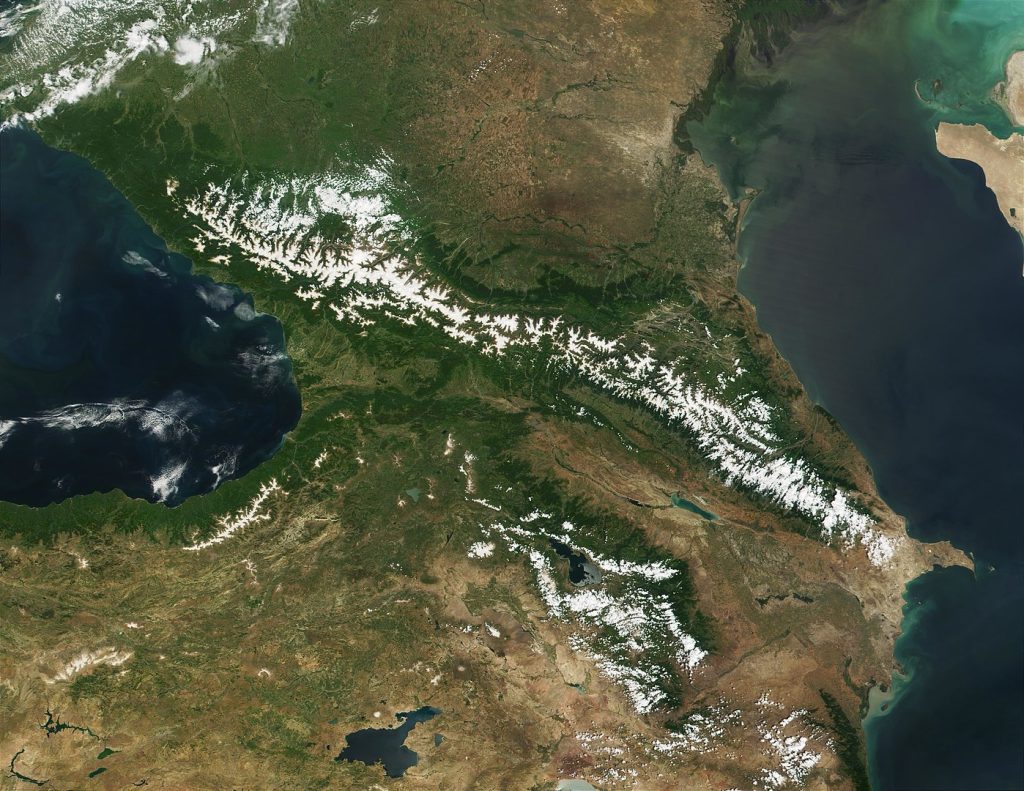 Caucasus Mountains from Space