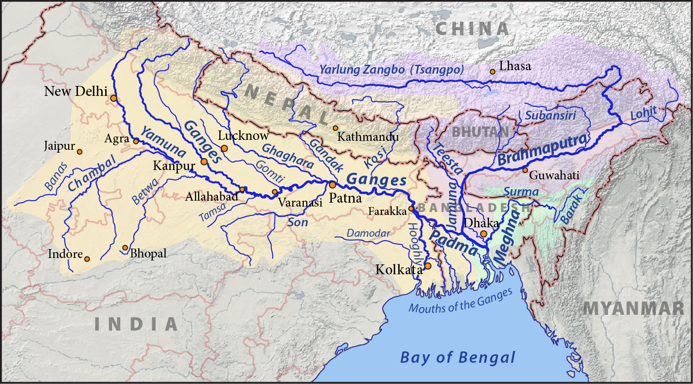 Location of the Ganges River