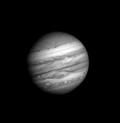 A timelapse of Voyager 1's approach to Jupiter showing the Great Red Spot