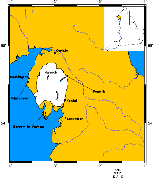 Location of Lake District