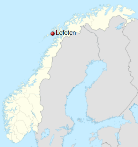 Location of Lofoten Islands