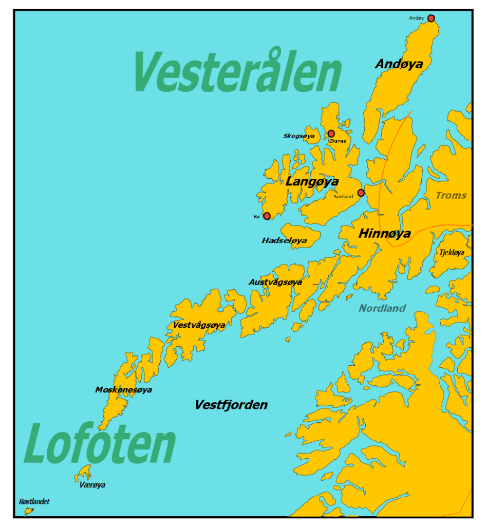 Map of Lofoten Islands