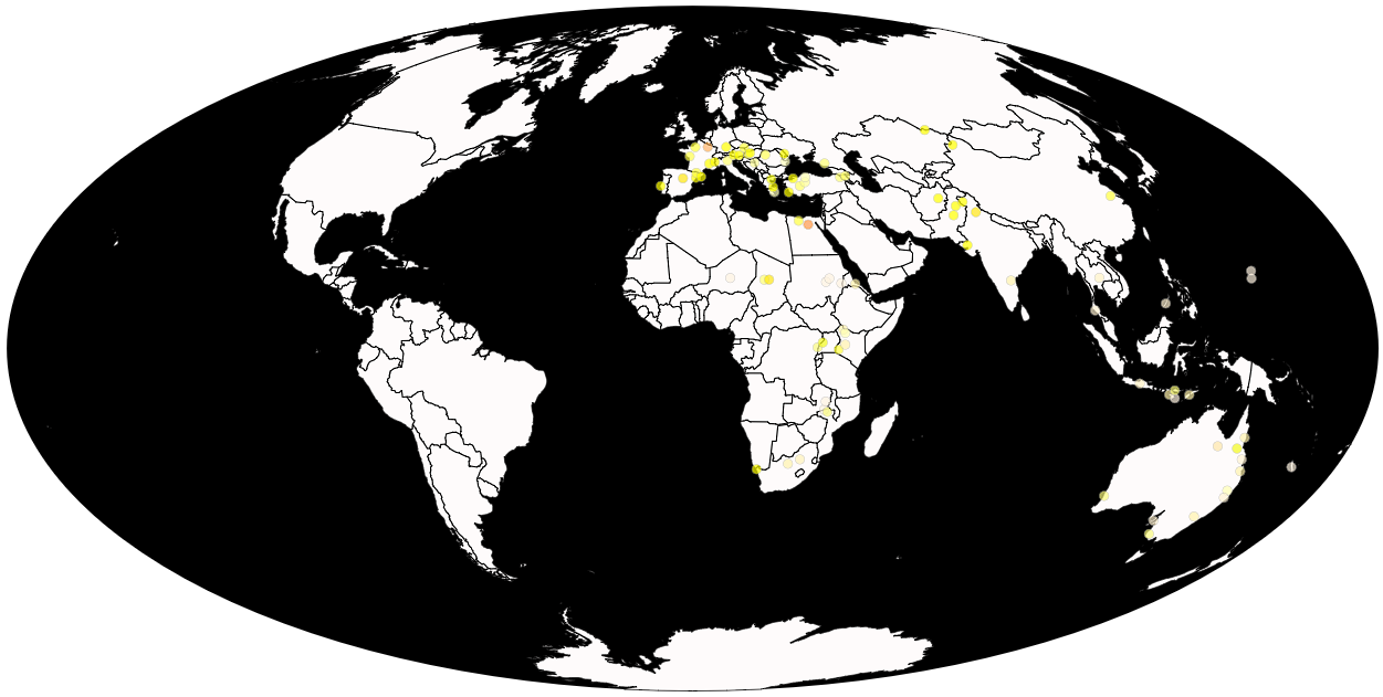 Locations of Megalania