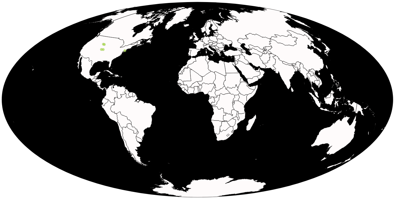 Locations of Pteranodon