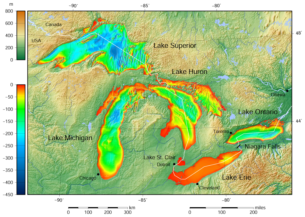 The Great Lakes Height Map