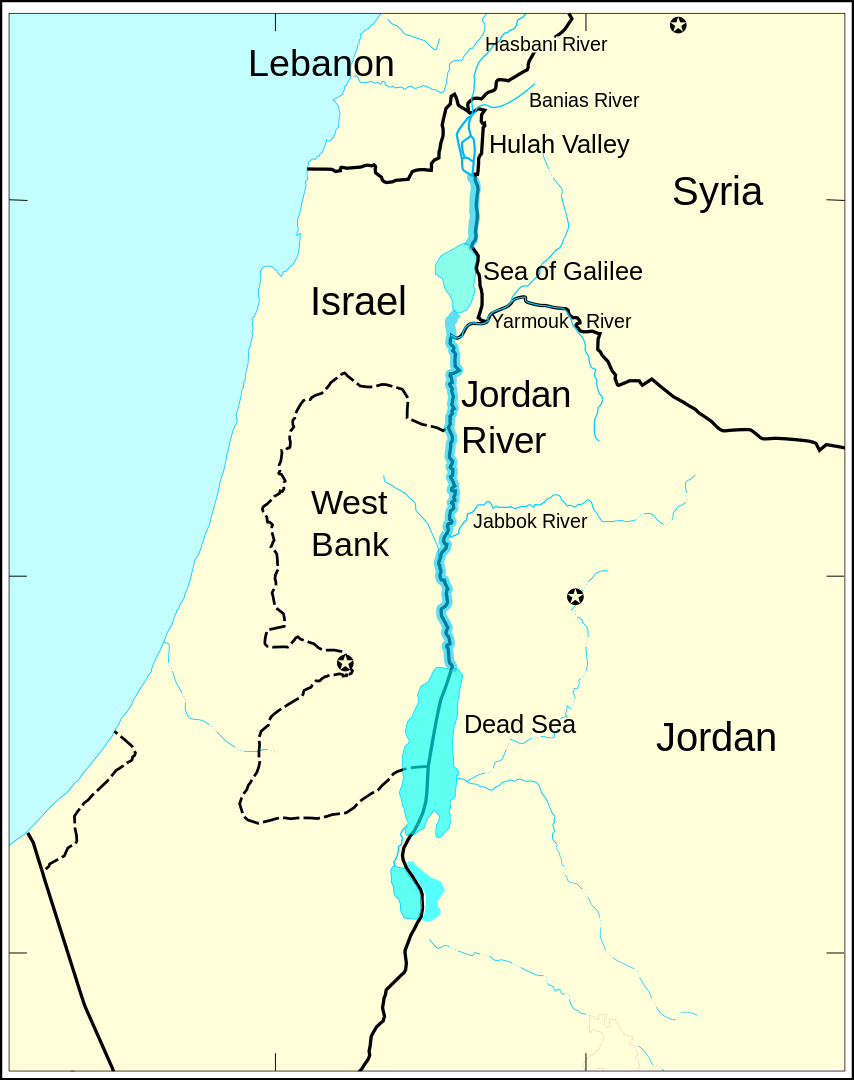 Location of Jordan River