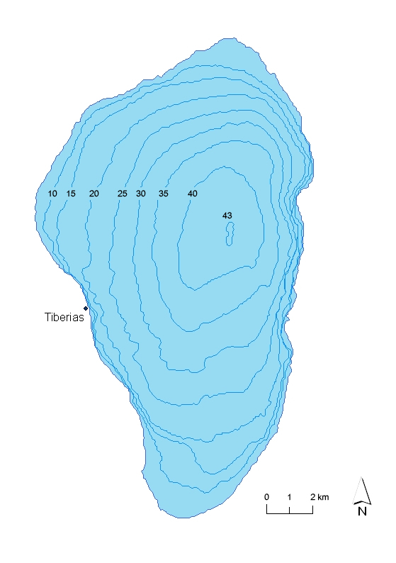Bathymetric Map of Sea of Galilee