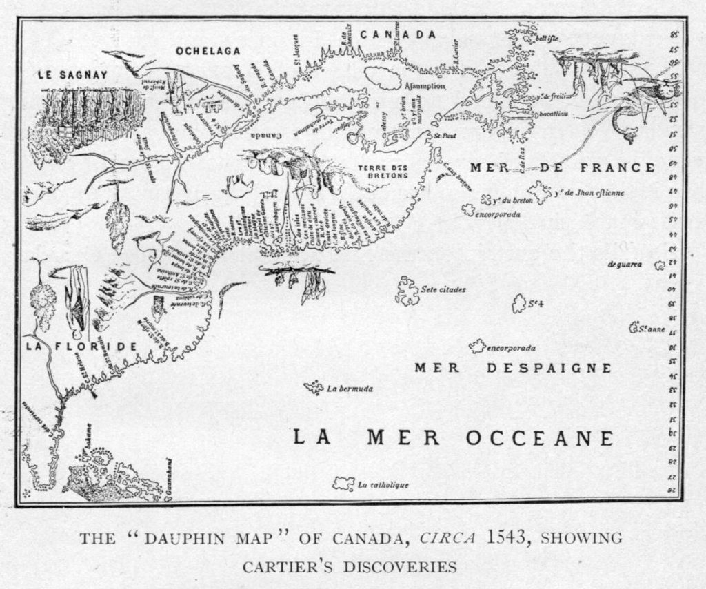 Map of the Exploration of Jacques Cartier