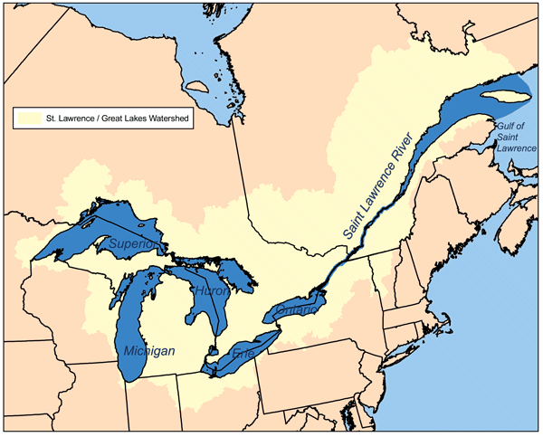 Location of St. Lawrence River