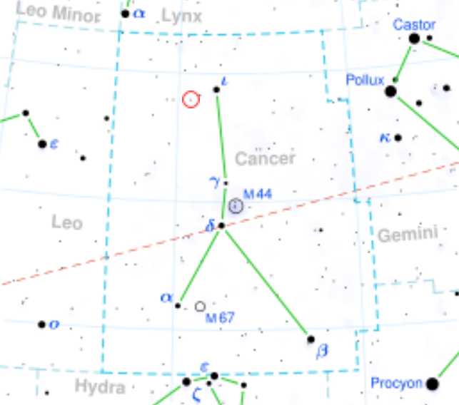 Location of 55 Cancri