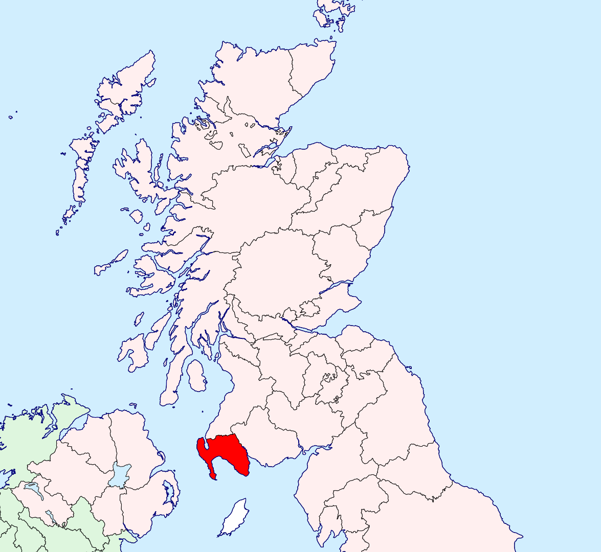 Location of Wigtownshire