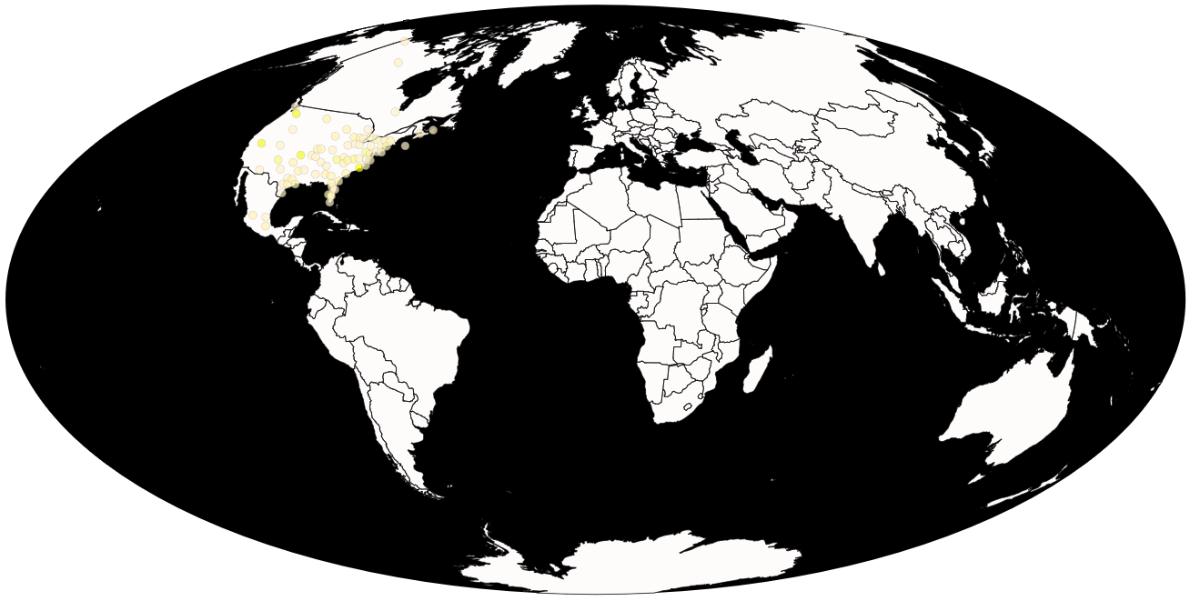 Locations of Mastodon