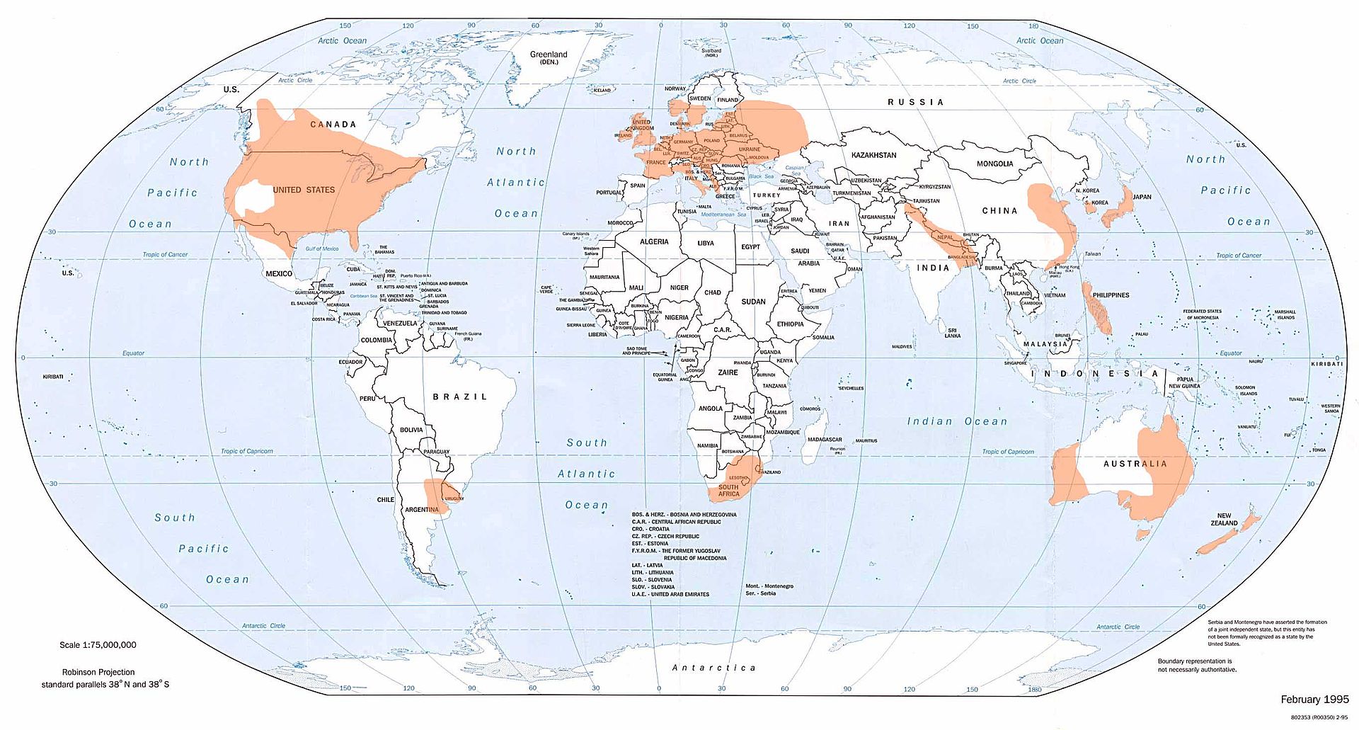 Locations of Tornado