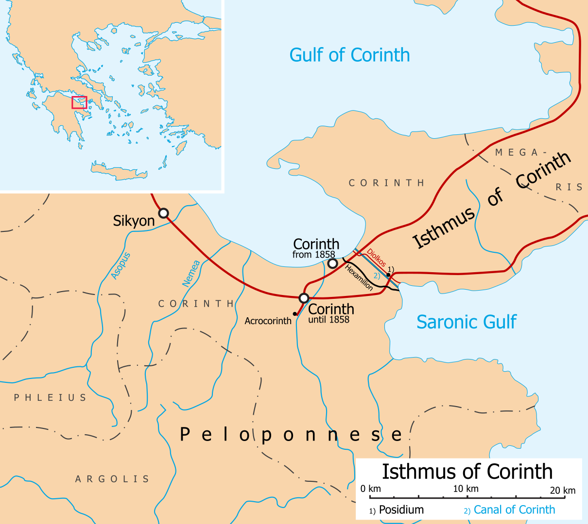 Location of Corinth
