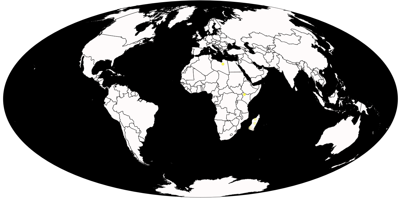 Locations of Elephant Birds