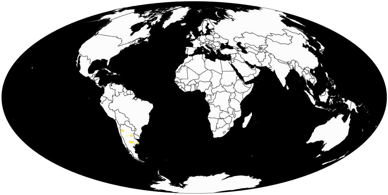 Locations of Thylacosmilus