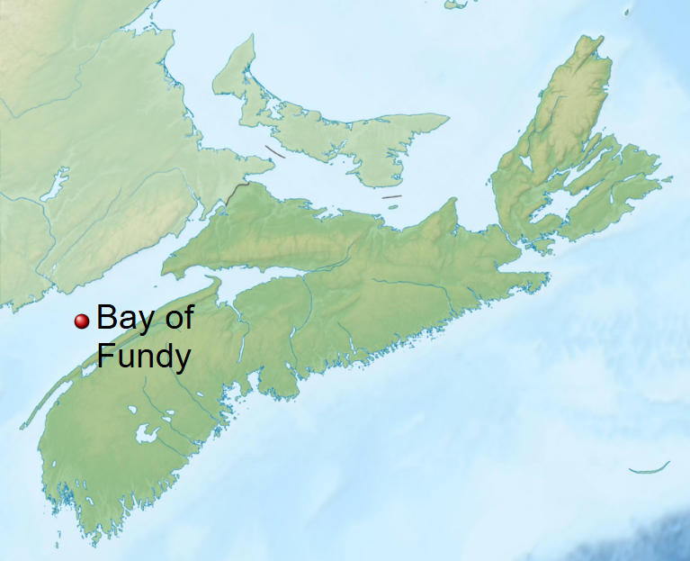Location of Bay of Fundy