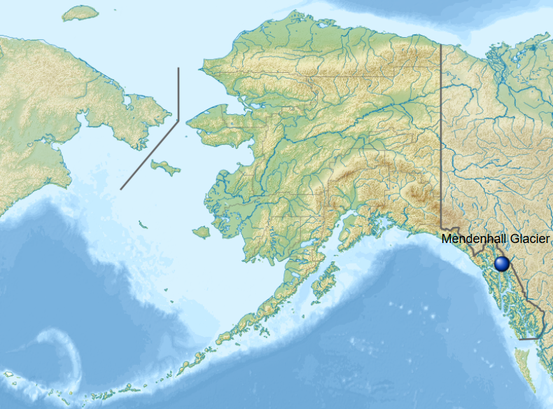 Location of Mendenhall Glacier