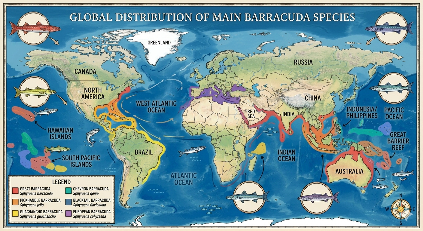 Locations of Barracudas