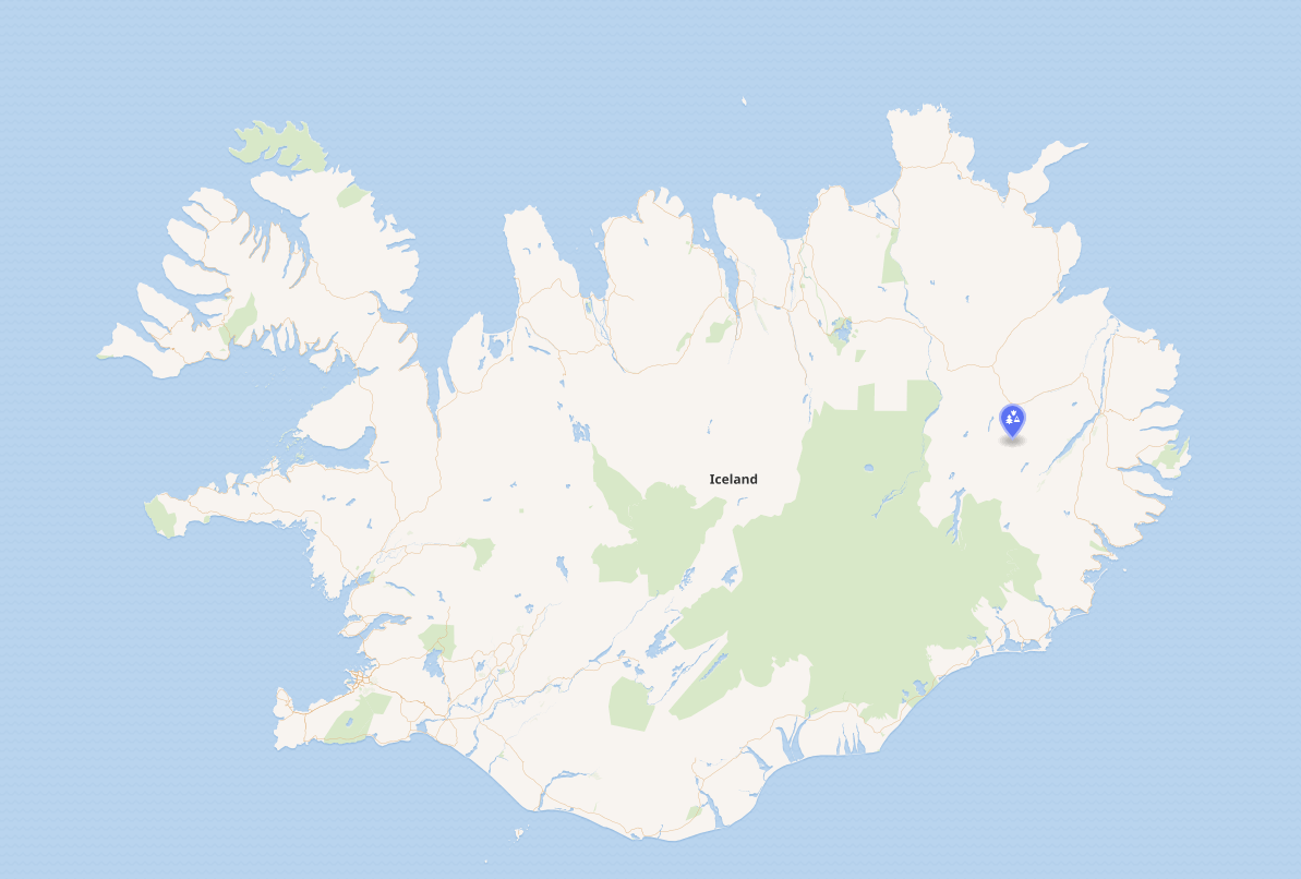 Location of Stuðlagil Canyon